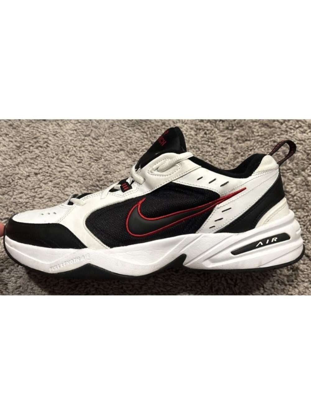 Size 11.5 - Nike Air Monarch IV White Black Red